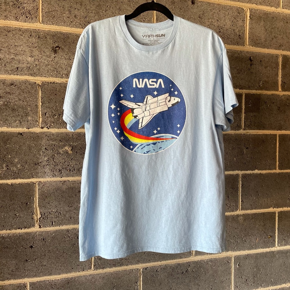 Fifth Sun - Large - Light Blue - NASA Short Sleeve Graphic Tee